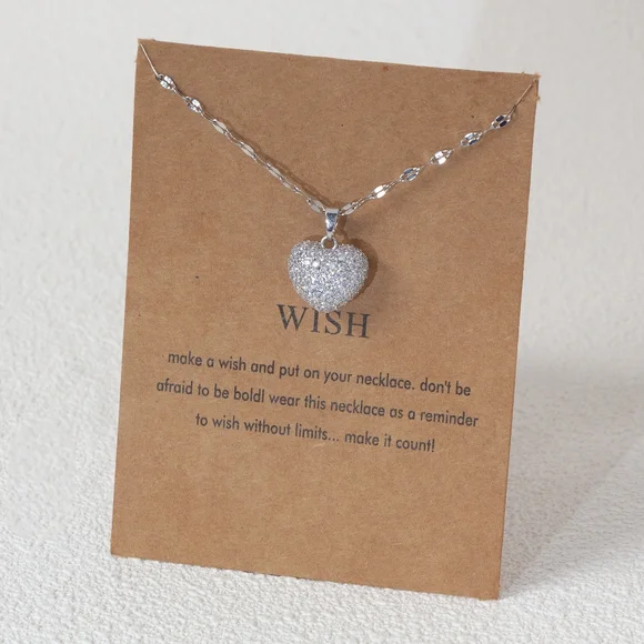 Sliver & Gold heart diamond necklace - Picture 2 of 5